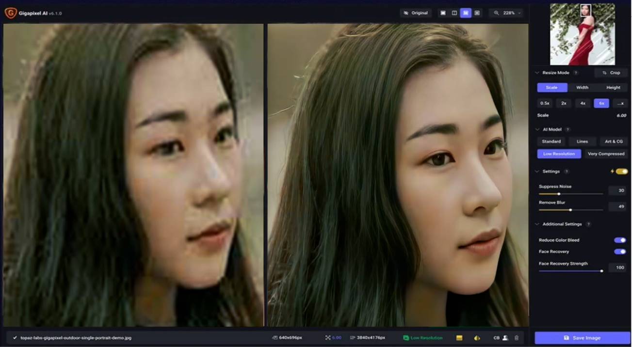 Topaz Gigapixel v1.3.1.0绿色版-AI图像无损放大、模糊修复、人脸优化-木风软件站